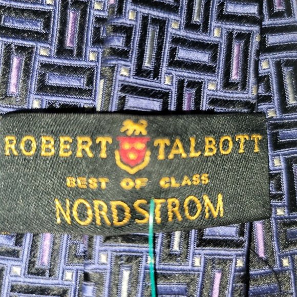 Robert Talbott Best of Class Nordstrom Blue Stripe Silk Geometric Tie - Picture 6 of 6